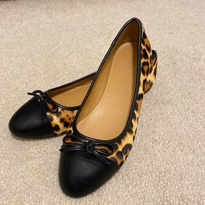 NIB J CREW FACTORY LEOPARD CAPTOE BALLET FLAT